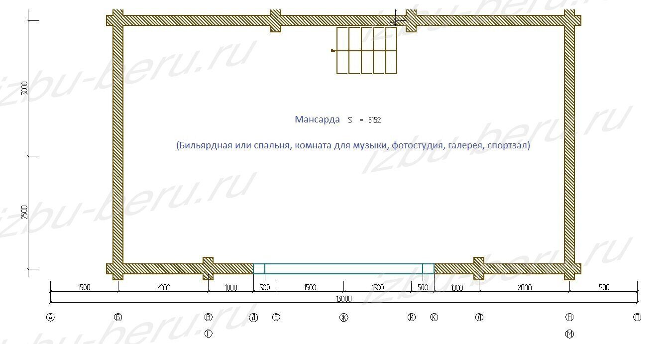 Одноэтажный дом из оцилиндрованного бревна с мансардой | Проект и цена  