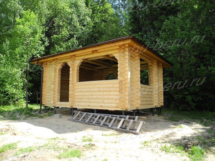 беседка из оцилиндрованного бревна купить_16 (4)