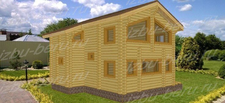 средние дома деревянные, перспектива (1) D35