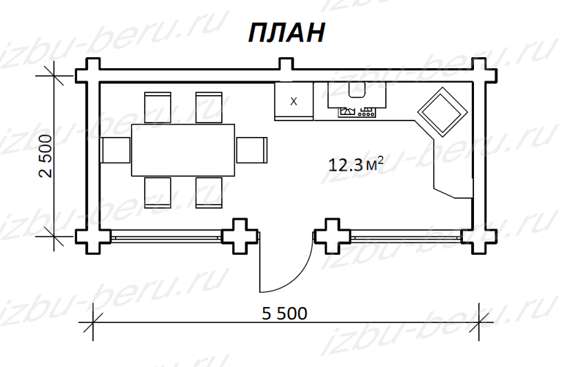 Чертеж летней кухни